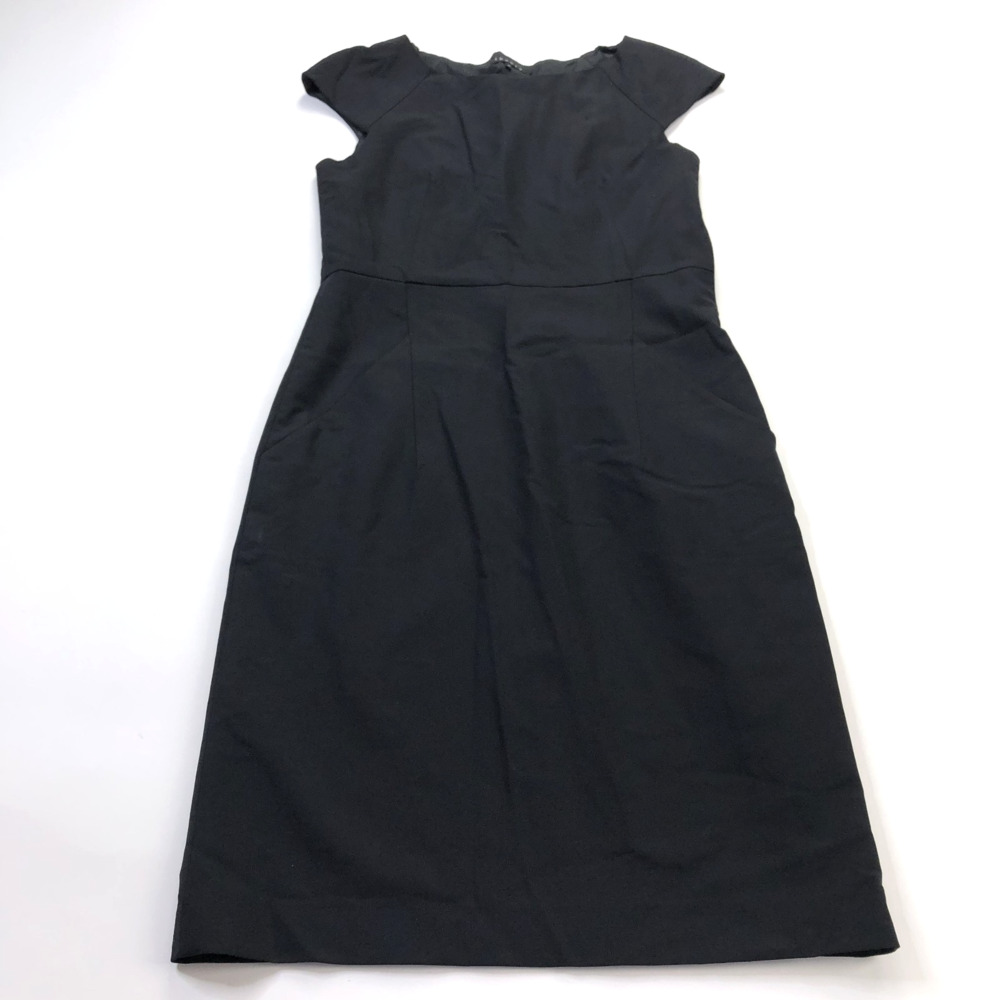 Theory Syerra Polished Suit 6 Wool Blend Knee Sheath Dress Black PLS READ